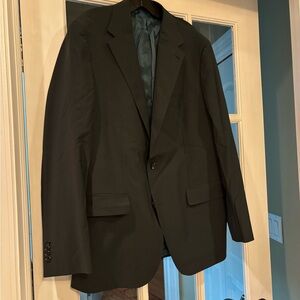 Classic Dark Green Silky Men's Dressy Blazer Two-Button Size Medium